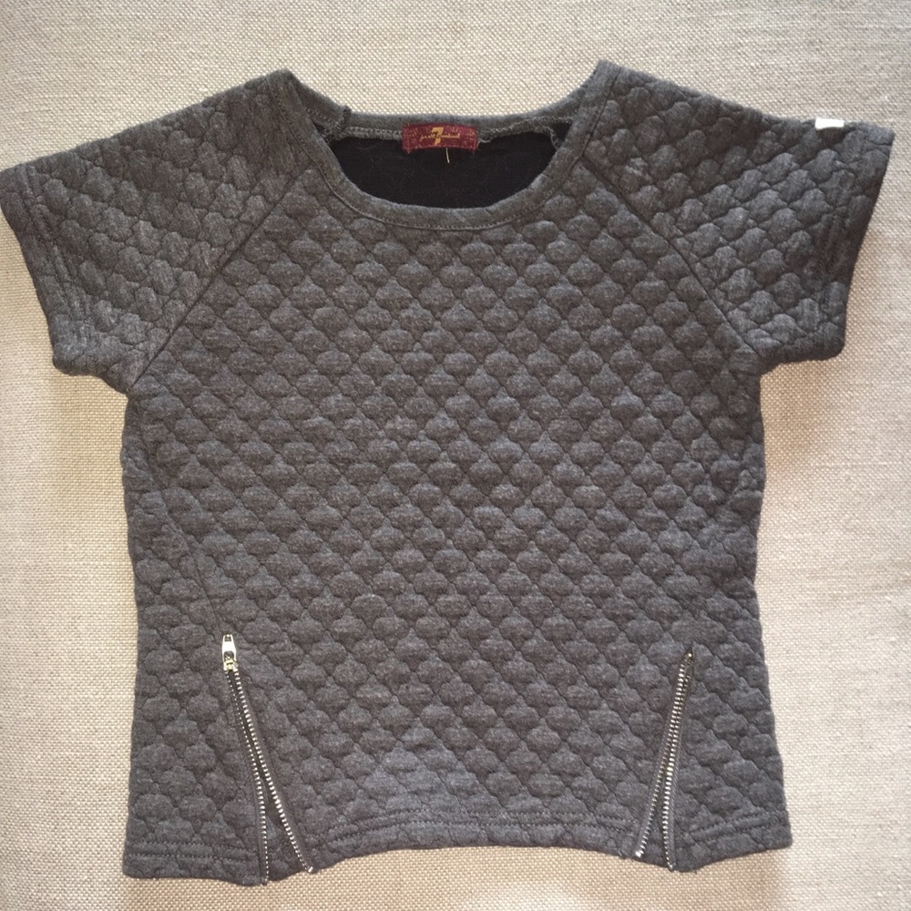 Gray 7 For All Mankind zippered T-shirt